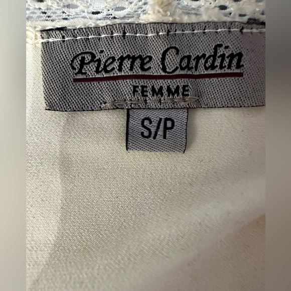 PIERRE CARDIN OFF SHOULDER YELLOW TOP WITH LACE SIZE SMALL - Picture 4 of 4